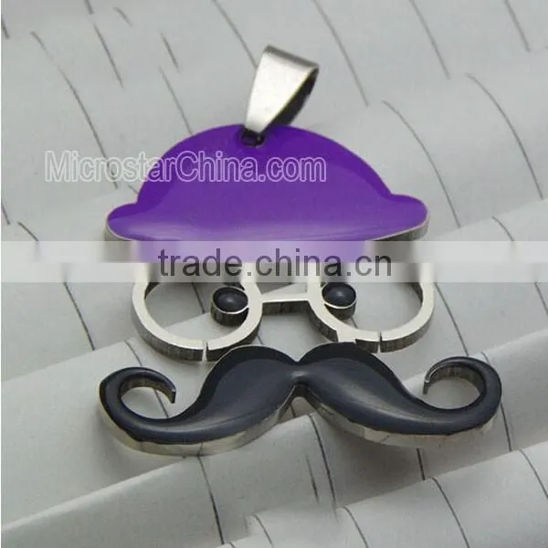 PND1996 High Quality Stainless Steel Enamel Beard Pendants photo-3