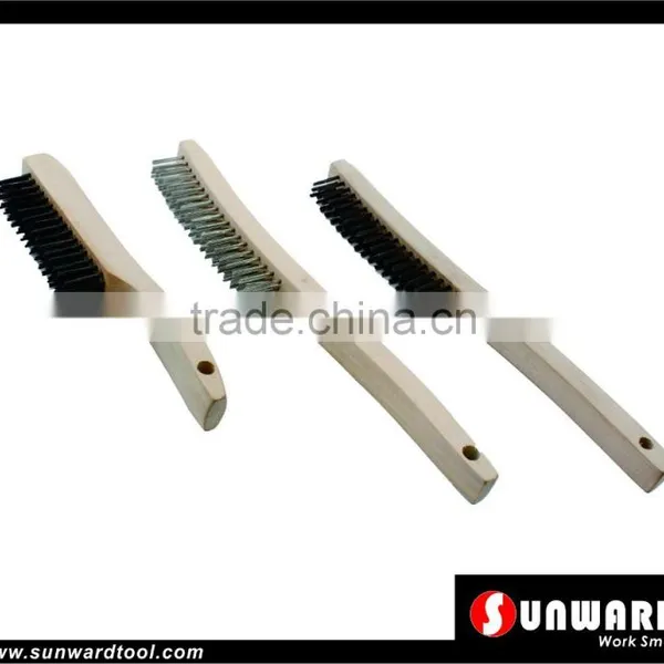 Welding S-shape Wooden Handle Brush