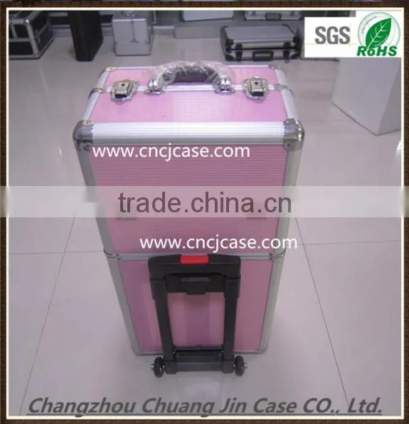 Aluminum Trolley Make up Case,aluminum Rolling Hairdressing Case,aluminum Trolley Cosmetic Case photo-2
