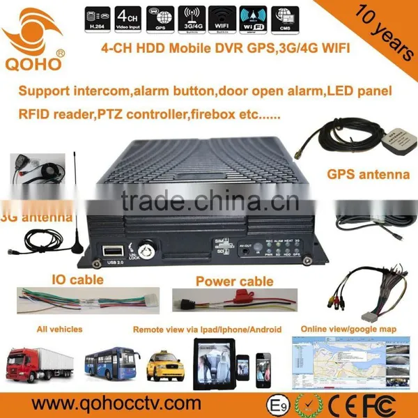 Vehicle Mobile DVR 4-CH Harddisk H.264 Video Compression 4G Mobile Dvr photo-4