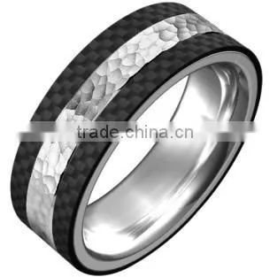 Fashion Generous New Design Carbon Fiber Finger Ring Tungsten Carbide Jewelry Titanium Ring photo-5