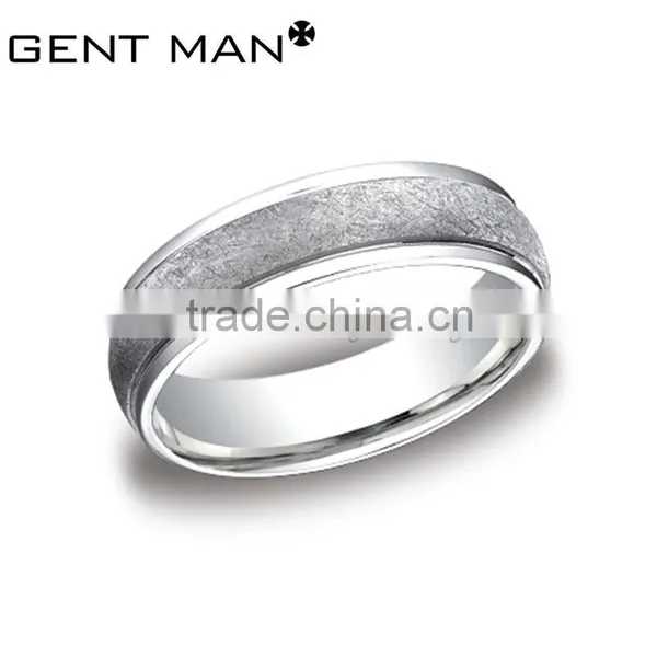 Surface Etched Titanim Steel Ring Men's 316L Stainless Steel Rings Jewelry photo-6