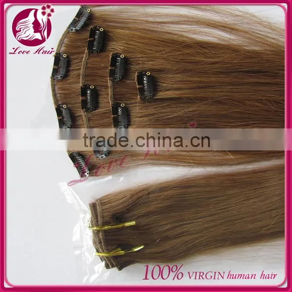High Quality Wholesale 100% Unrprocessed Virgin Hair Straight Clip In Hair Extensions photo-6
