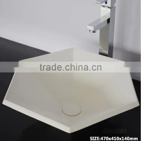 Modern Style Cabinet Wash Basins, Stone Resin Bathroom Wash Basin, Wall Hung Wash Basin photo-6