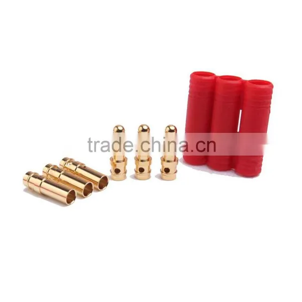 Power Adapter HXT 3.5mm Gold Plated Bullet Banana Plug Connector With Red Plastic Housing photo-4