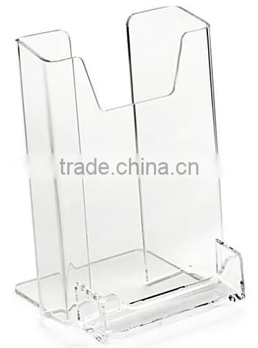 4 x 9 Acrylic Brochure Holder for Tabletop, With Business Card Pocket photo-2