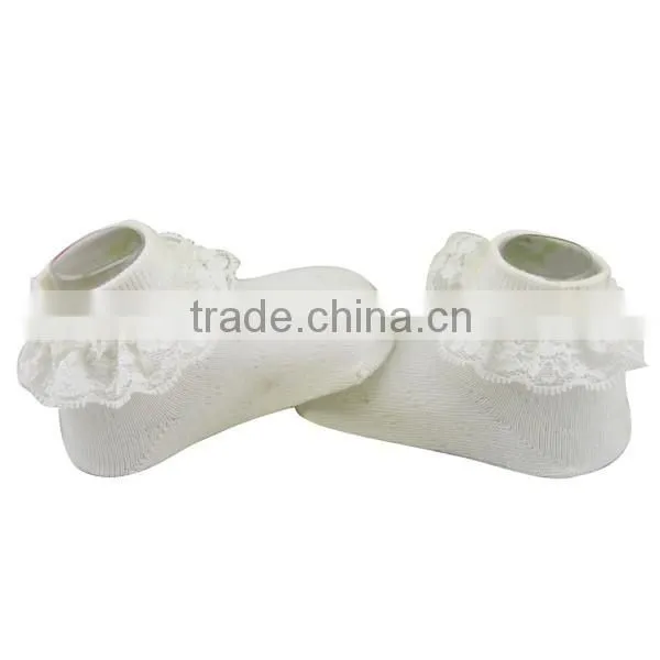 GSB-09 Quality cotton baby lace boot socks with soft nylon lace