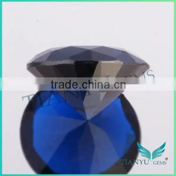 Wholesale Round Blue Synthetic Spinel Gemstone Dark Blue Sapphire photo-2