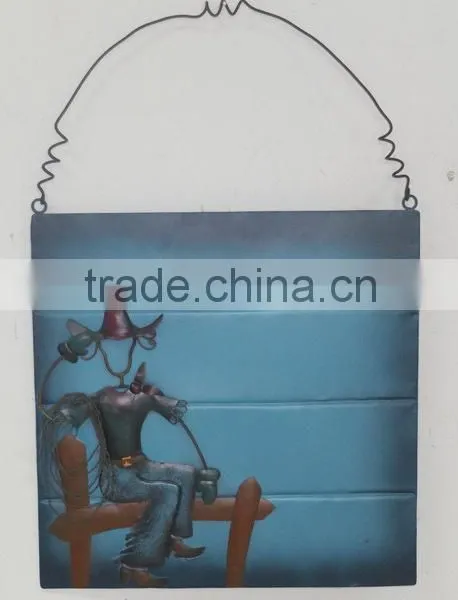 Handmade Crafts Gifts Wall Hanging Cowboy Metal Home Decor Wrought Iron Wall Decor