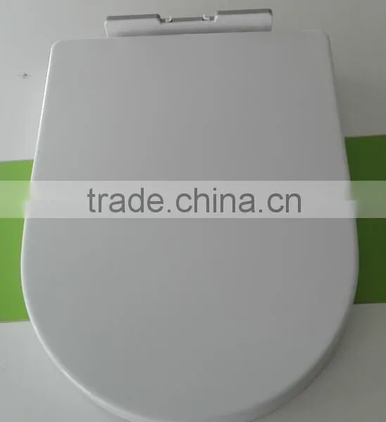 Toilet Seat With Chrome Whisper-Close Hinges, D Shape, White photo-2