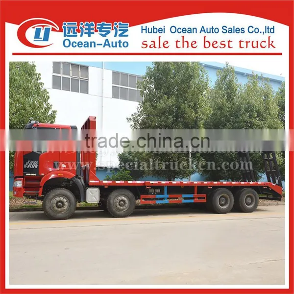 FAW 8x4 Heavy Duty Manual Gearbox Flatbed Truck for Sale photo-3