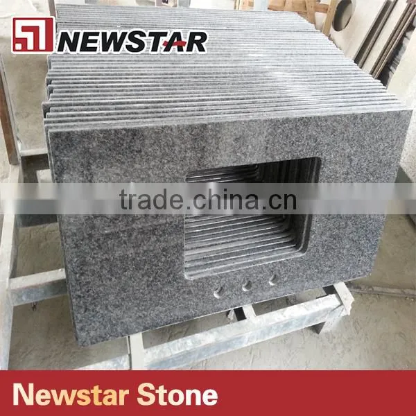 Blue Polished Granite Countertop Metal Countertop Edges photo-3