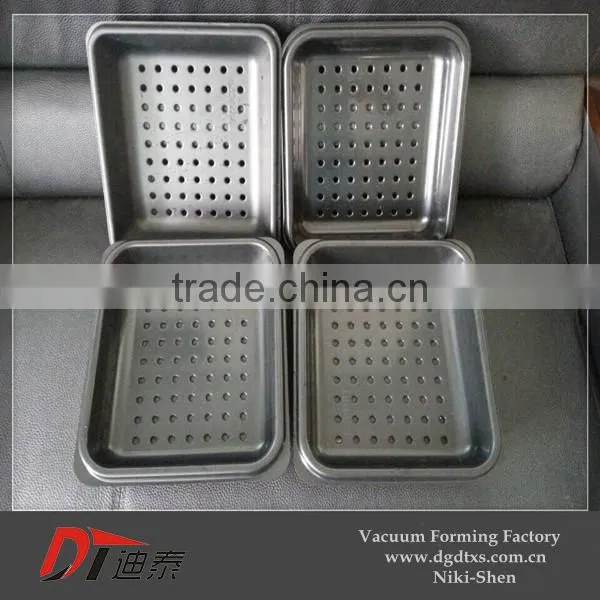 ABS of Dark Grey Rectangle Perforate Plastic Tray by Vacuum Forming