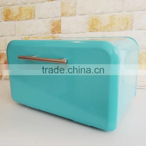 Metal Steel Retro Drop Drown Front Door Bread Bin Kitchen Food Storage Vintage Box photo-5