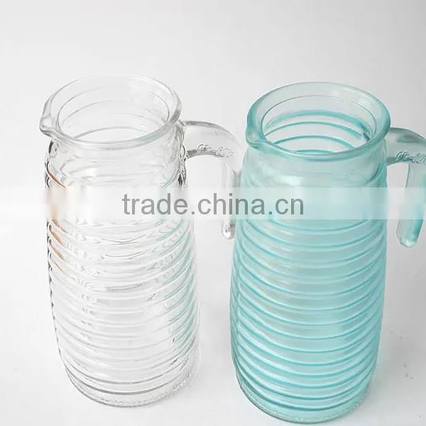 Cheap Daily Use Party Cold Beverage Texure Glass Pitcher With Handle photo-3