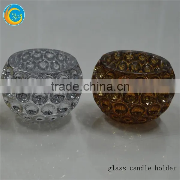 Elliptical Broken Silver Plating Glass Candle Holder photo-2
