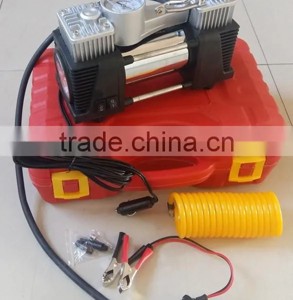 2 Cylinder Automatic Truck Tire Inflation Tyre Inflator Portabe DC 12v Mini Car Air Compressor photo-3