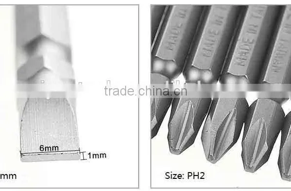 5pcs/set Drill Bits Screwdriver Bits Flat Head Phillips Corss Slotted Hex Key photo-2