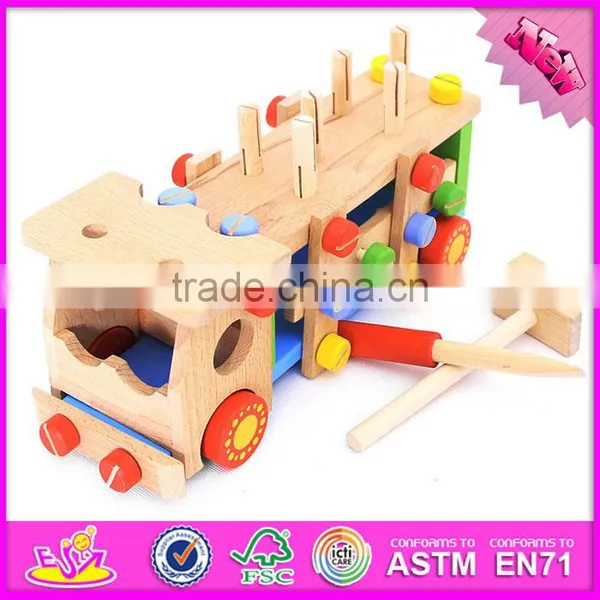 2016 New Design Kids Diy Wooden Screw Car Toy W03C024 photo-4