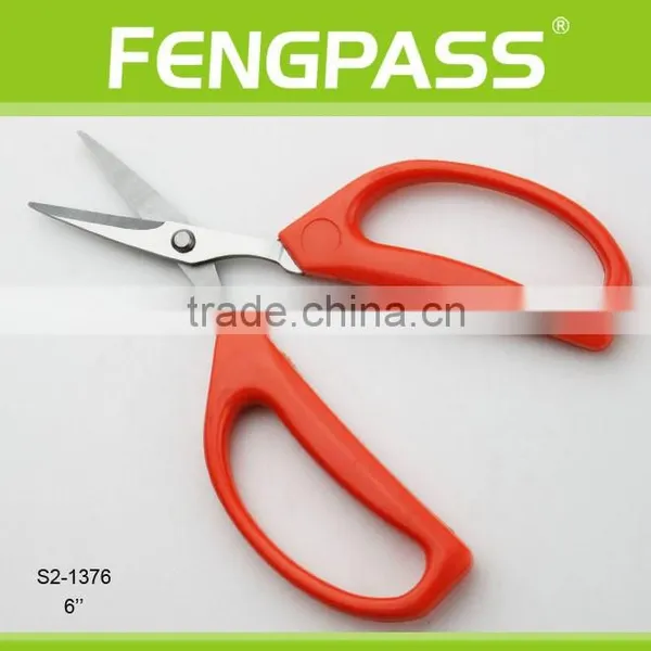 S2-1376 6" Plastic Handle With High Quality Stainelss Steel Cutting Grape Garden Scissors photo-2