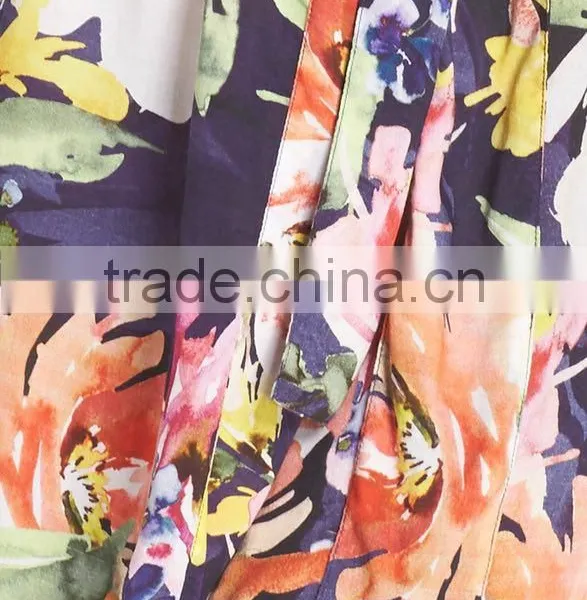 Floral Print Janpanese Kimono Style Robe for Women Long Sleeve Silk Kimono Robes Wholesale Custom Made photo-6