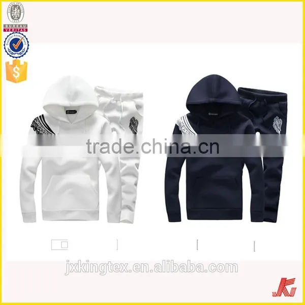 Jiangxi Kingtex Hot Sale Combed Cotton French Terry Contrast Sleeve Top Jumper Knitting Hoodies Set With SGS Certification photo-2