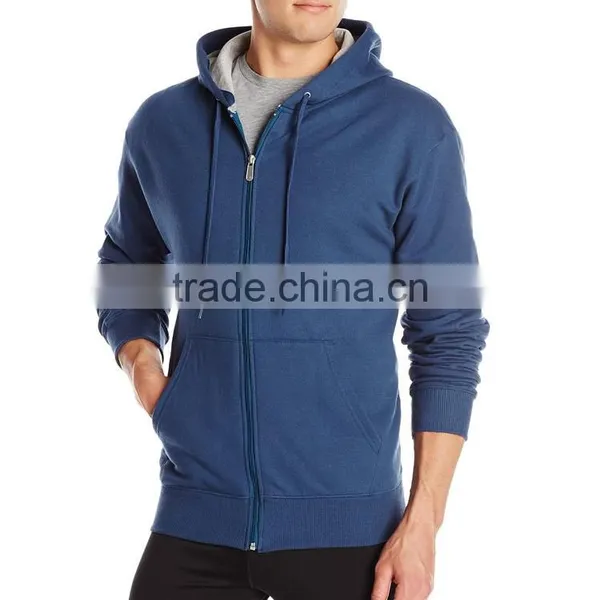 Men's Clothing Wholesale Custom Design Men Blank Fleece Zip Up Gym Hoodie photo-6
