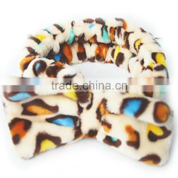 Hot Selling Candy Color Elastic Bow Velvet Elastic Shower Headbands photo-2