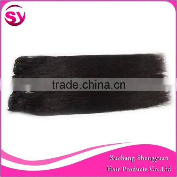 Wholesale European Market Cheap Hair Extensions Clip In Full Head, 100% Human Brazilian Virgin Hair Natural Color photo-3
