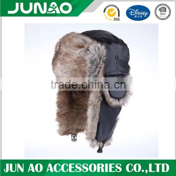 Fashion Black Fur Trim Ski Snow Urban Quilted Winter Trapper Hat photo-5