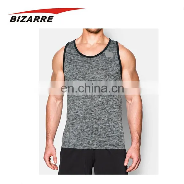 New Mens Spandex Custom Logo Body Building Polyester Singlet photo-4