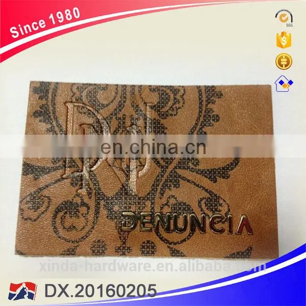 Light Brown Back Custom Garment Metal Leather Labels photo-6