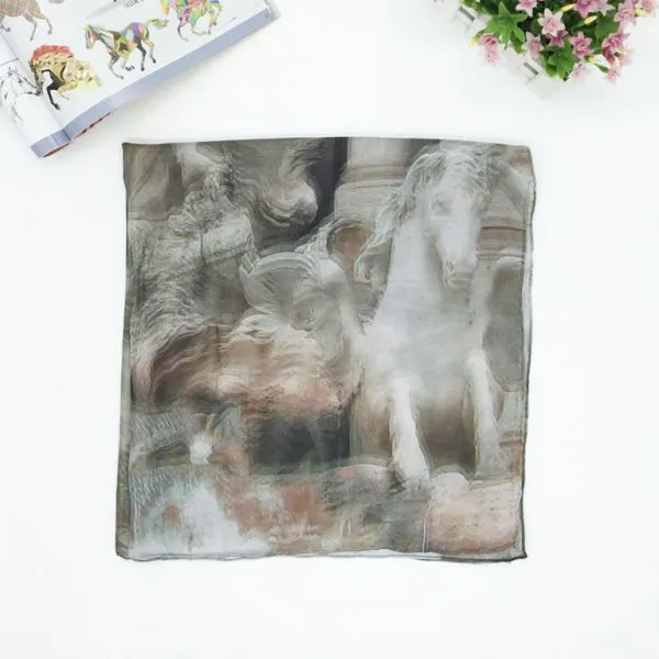 Hangzhou Hand Rolled Custom Digital Print 100% Satin Silk Scarf photo-2