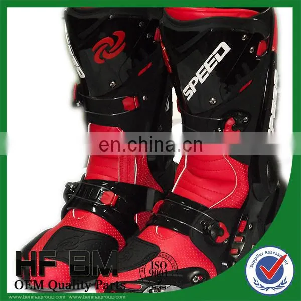 Good Price for Wholesale ! Mens Leather Motorcycle Racing Boots (Black,white,red) photo-3