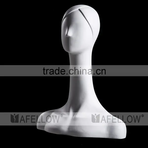 Fiberglass Woman Mannequin Head,Female Abstract Head Mannequin,Cheap White Head,Dispaly Jewelry/ Hat /scarf H1083 photo-4