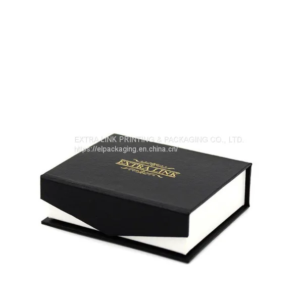 Customised Black Paper Magnetic Luxury Bracelet Box With Pouch