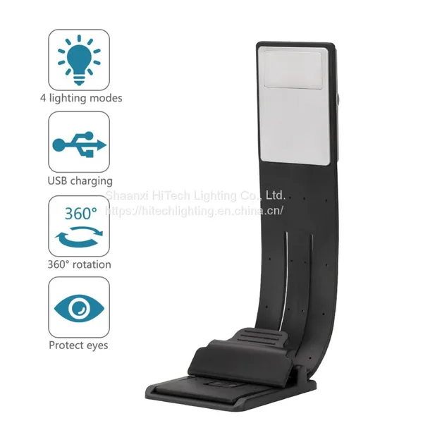 Portable Rechargeable LED Reading Book Light With Detachable Flexible Clip Table Lamp For Kindle/eBook Readers E-read Book Light