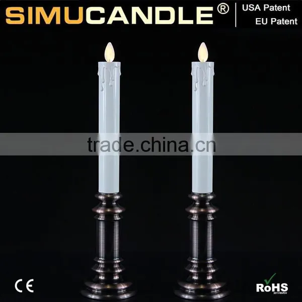 LED Taper Candle With Moving Flame Timer and Remote Ready, USA, EU Patent Approved! photo-2