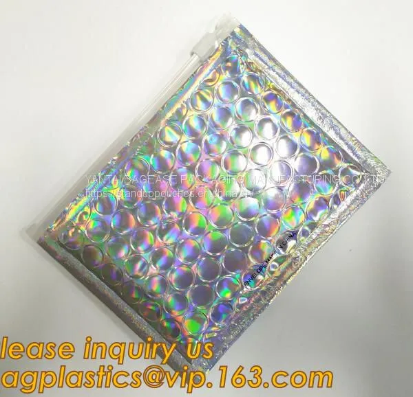 Printing Zipper Plastic Foil k Packaging Hologram Laser Holographic Aluminum Foil Folding Pouch Bags For Jewelry photo-2