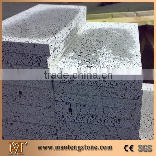 Brushed Lava Rock Floor Tile & Slab, Lava Stone Black Basalt photo-5