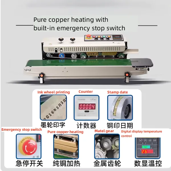 Continuous Film Sealing Machine for Bags - Ideal for Food Packaging & Medical Supplies