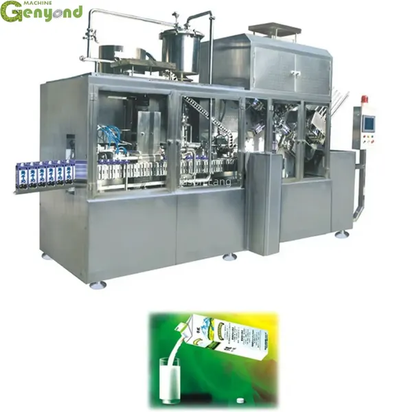 Fully Automatic Yogurt Filling and Sealing Machine Milk Gable Top Carton Packing Machine photo-2