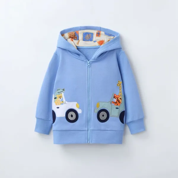Boys’ Dinosaur Appliqué Full-Zip Hooded Jacket photo-3