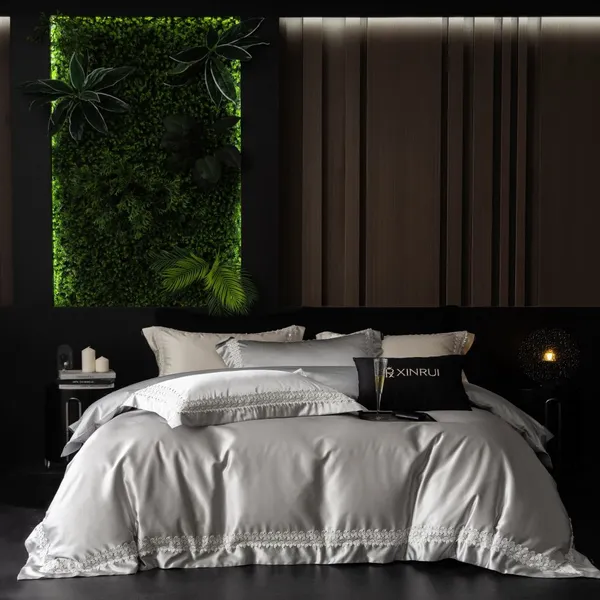 Wholesale 100% Cotton 4-Piece Bedding Set, Breathable & Soft Bed Linen