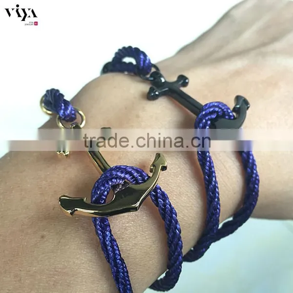 Fashion Jewelry High Quality Handmade Wrap Bracelet 316l Stainless Steel Bracelet Popular Men Anchor Bracelet photo-4