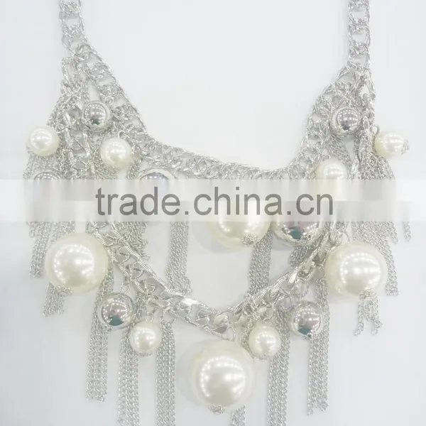 FASHION CHUNKY CHAIN/BIG BEADED TASSEL NECKLACE EARRING SET photo-4