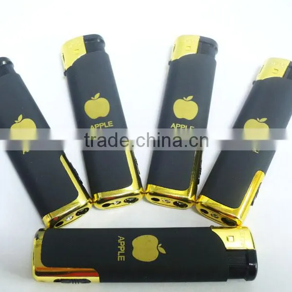 Rubber Surface Electronic Windproof Butane Gas Lighter With Led Torch photo-2