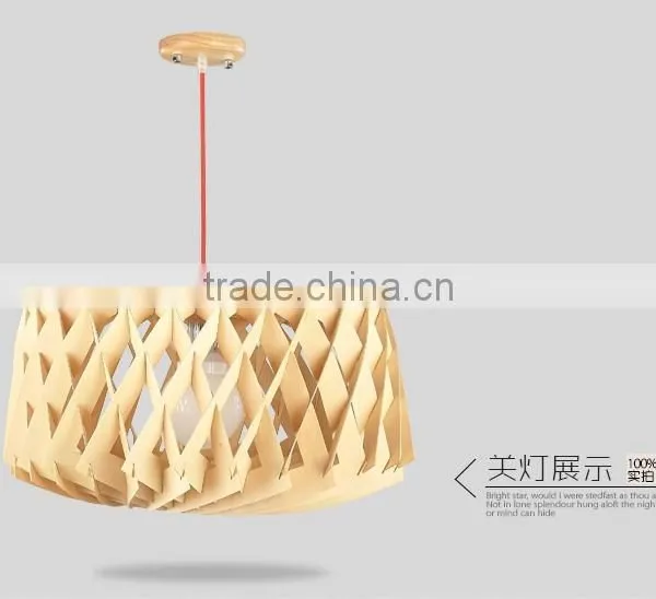 Wooden LED Pendant Light JK-8005B-07 Restaurant Wooden Shade Pendant Lamp E27 Lamp Holder photo-6