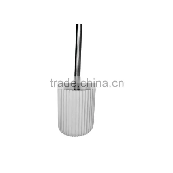White Vertical Stripes Polyresin Bathroom Accessories Set for Hotel and Home photo-5