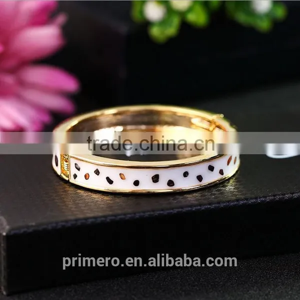 High Quality Alloy Gold Plated Wave Point Enamel Bangles Fashion Jewelry Wholesale photo-4